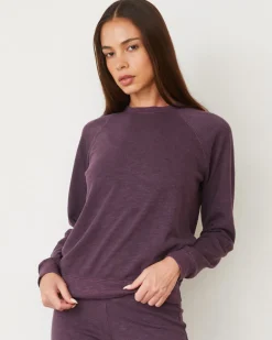 MONROW Original Fleece Vintage Raglan HEATHEREDGRAPE New